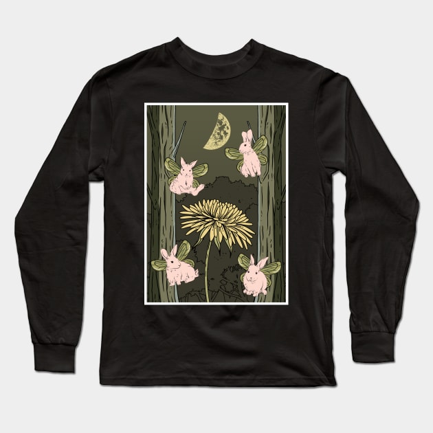 Fairycore Aesthetic Fairy Bunny Rabbit Fairies Long Sleeve T-Shirt by Alex21